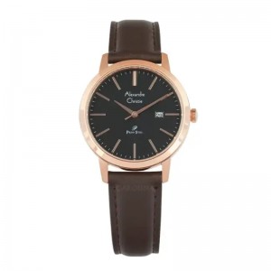 Alexandre Christie AC 1007 Rosegold Black Brown Leather Lady LDLRGBABO